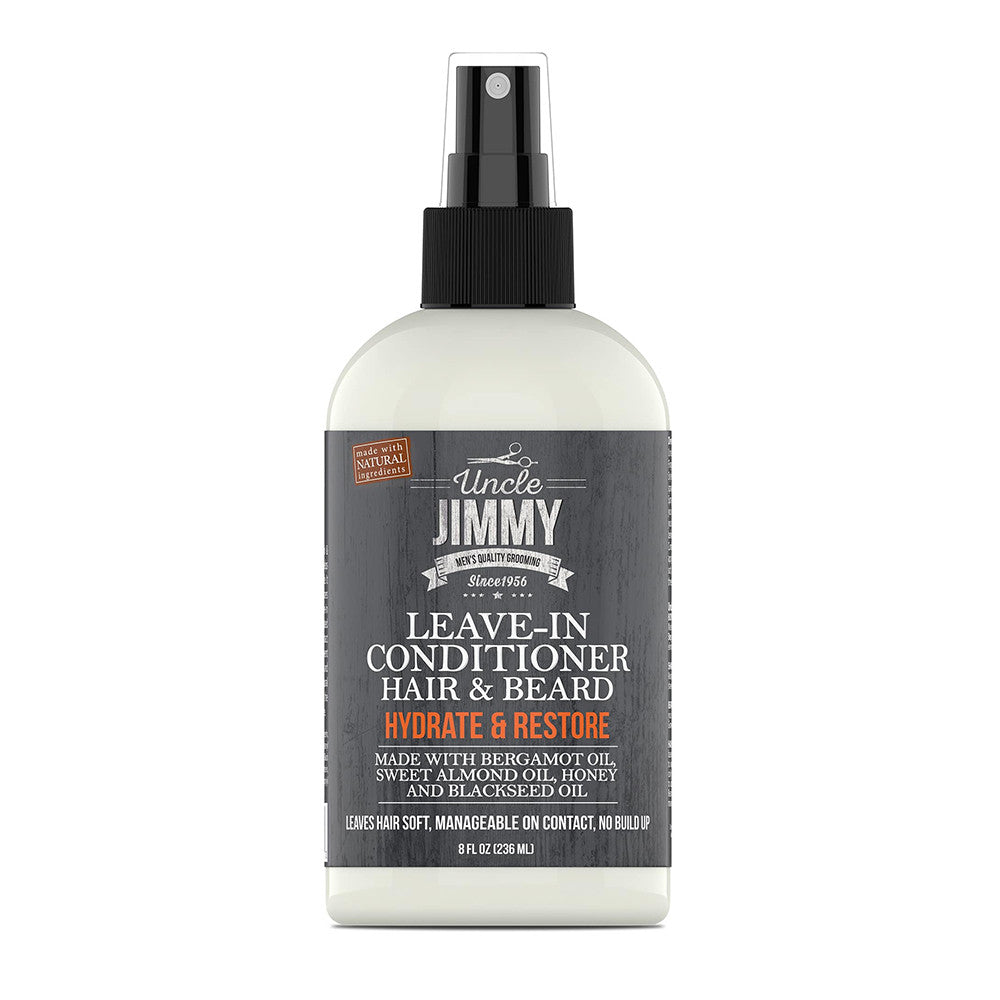 Uncle Jimmy Hair and Beard Leave in Conditioner, Hydrate and Restore, 8 Oz